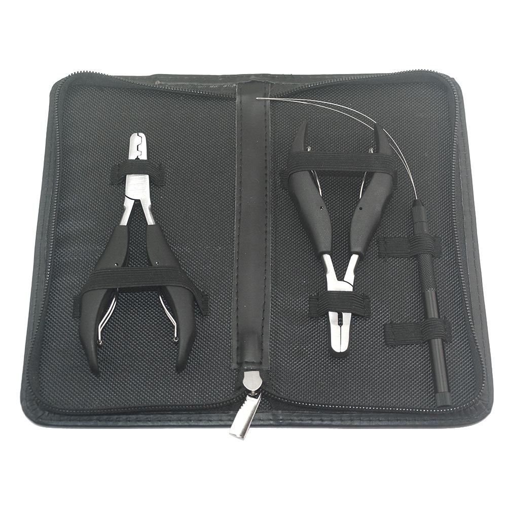 Hair Extension Plier Set Hair Extension Tools Stainless Steel Beads Hair Clip Scissor for Weft Hair Extensions Micro Pliers