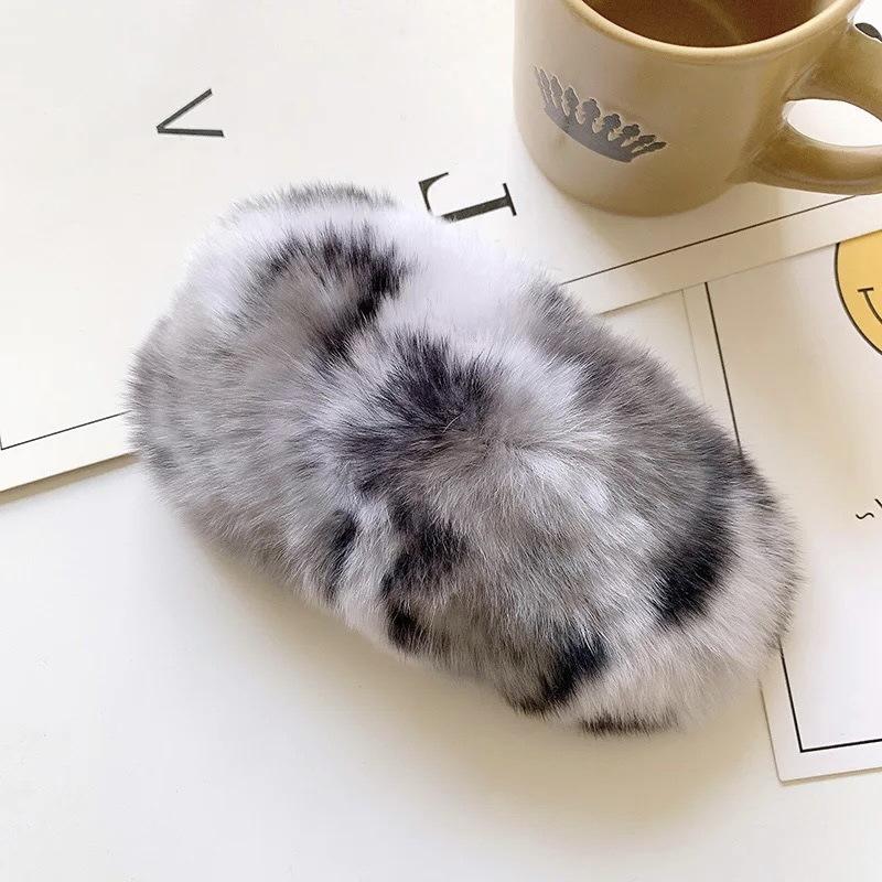 Autumn and Winter Plush Hairpin Wild Candy Net Red Bb Side Clip Korean Real Rex Rabbit Fur Hair Accessories Hairpin