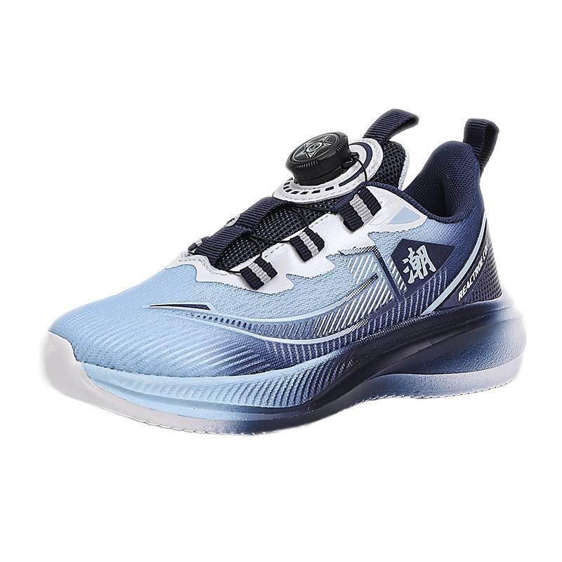 Students, boys and girls sports shoes, rotating buckle, no lace-up, lightweight and breathable boys' running shoes, middle-aged children and primary