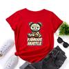 Famous Hustle Cotton T-Shirt Short Sleeve Round Neck Women 2d Print Tops