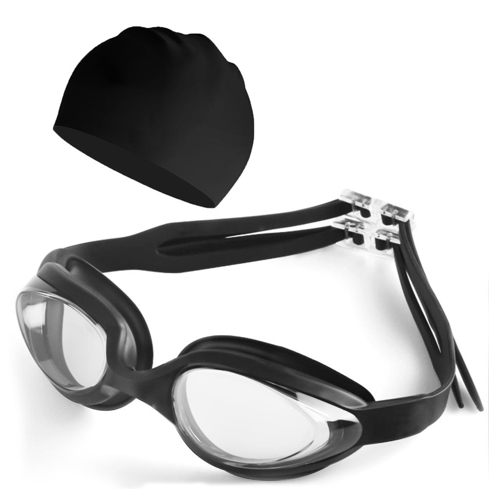 Swimming Goggles Cap Adult HD Anti-fog Swimming Goggles Set Waterproof Silicone Swim Glasses Anti-UV Swim Eyewear