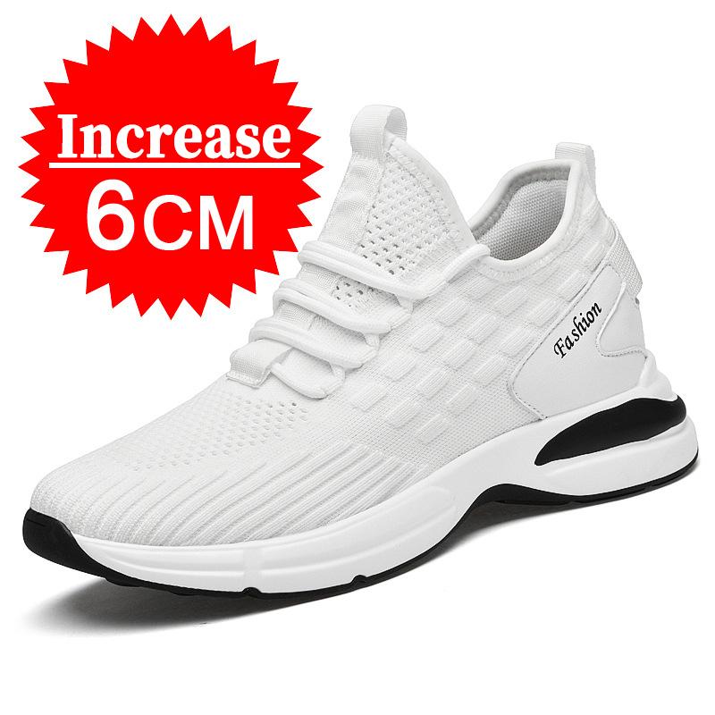 Breathable Mesh Elevator Shoes Men's Sneakers Height Increasing Shoes Leisure Sports Taller Shoes Man Increase Shoes Insole 8cm
