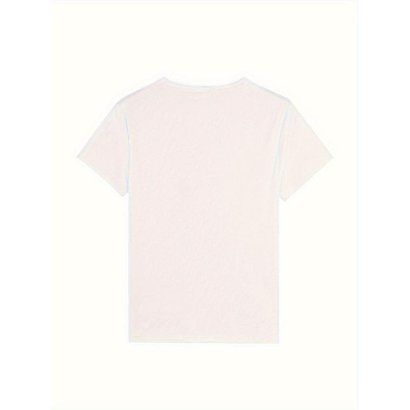 White Floral Music T-shirt| Casual Summer Style, Printed Design, Crew Neck, Slightly Stretchy Fabric