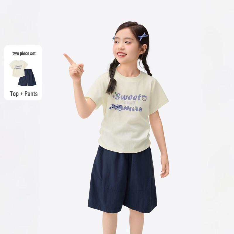 Xiaoyiman Girls  3D Bowknot Summer Short Set 140