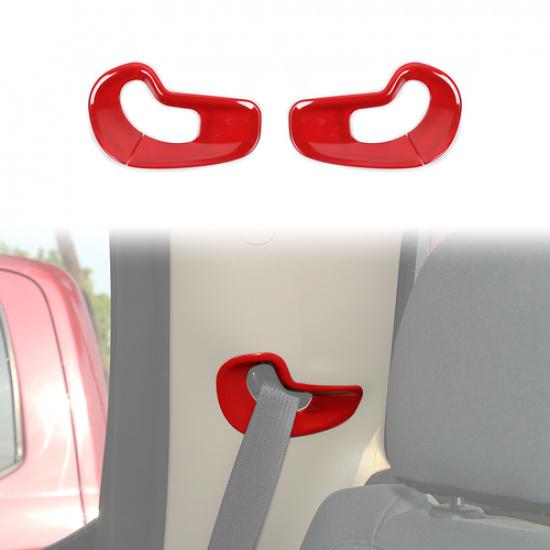 2pcs Car Interior Seat Belt Buckle Cover Trim Frame For Dodge RAM 1500 2018+ Red