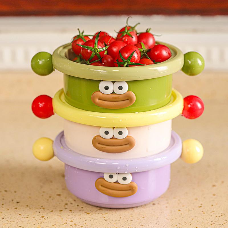 1 ks/3 ks koš na odkapávání jídla dvouvrstvý koš na mytí ovoce a zeleniny domácí kuchyň odkapávač pomůcky příslušenství