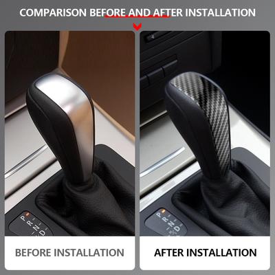 1PC For BMW 3 Series E91 E90 E92 E93 2006-2012 Car Gear Head Shift Knob Cover AT Tuning ABS Carbon Fiber Trim Sticker Accessories