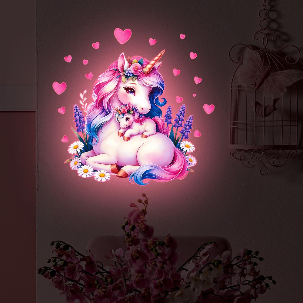 Malowane Dziecięce Jednorożec Stokrotka Serce Naklejki Dekoracyjne na Ścianę do Pokoju Dziecięcego Upiększenie Ścian
