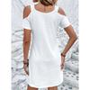 Rochie cu mâneci scurte pentru vara femeilor New Fashion Fusta subțire cu umeri