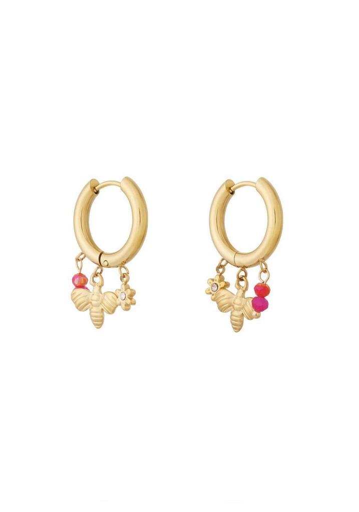 18K Gold-Plated Stainless Steel Crab Flower Ocean Earrings