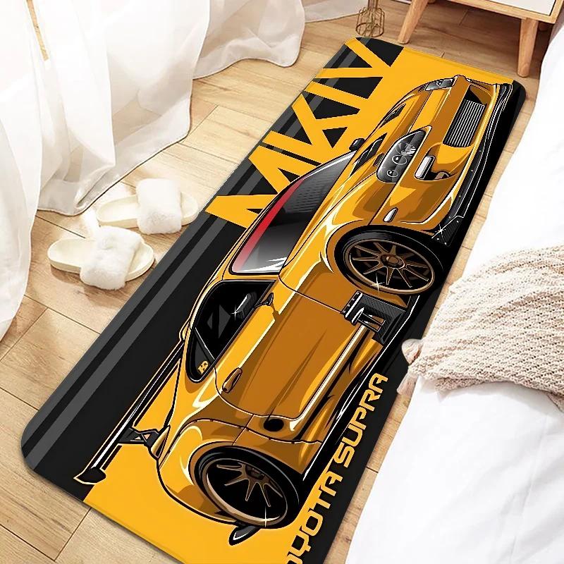 

VIKAMA Cool Racing Carpet Non-Slip Soft Bedroom Bedside Rugs Window Blankets Corridor Aisle Floor Mats Home Decoration 40x60cm