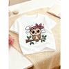European Sizes Girls' Casual Round Neck T-Shirt, Comfortable Fabric with Slight Stretch, Suitable for Spring and Summer Wear