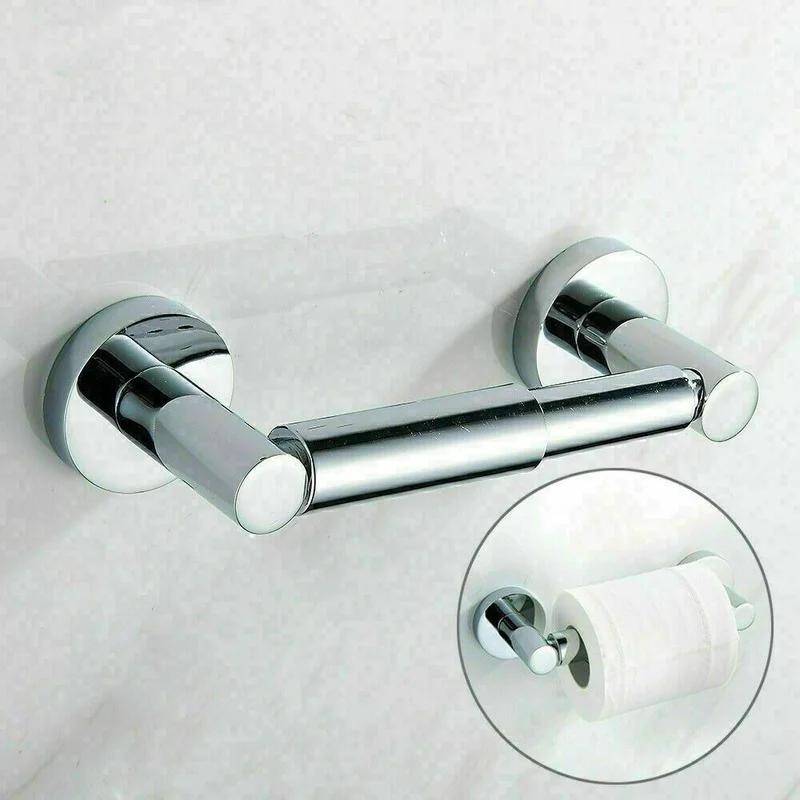 New Wall Mounted Toilet Roll Holder Bar Tissue Paper Stand Bath Storage Chrome Paper Holder 304 Stainless Steel Tissue Holder