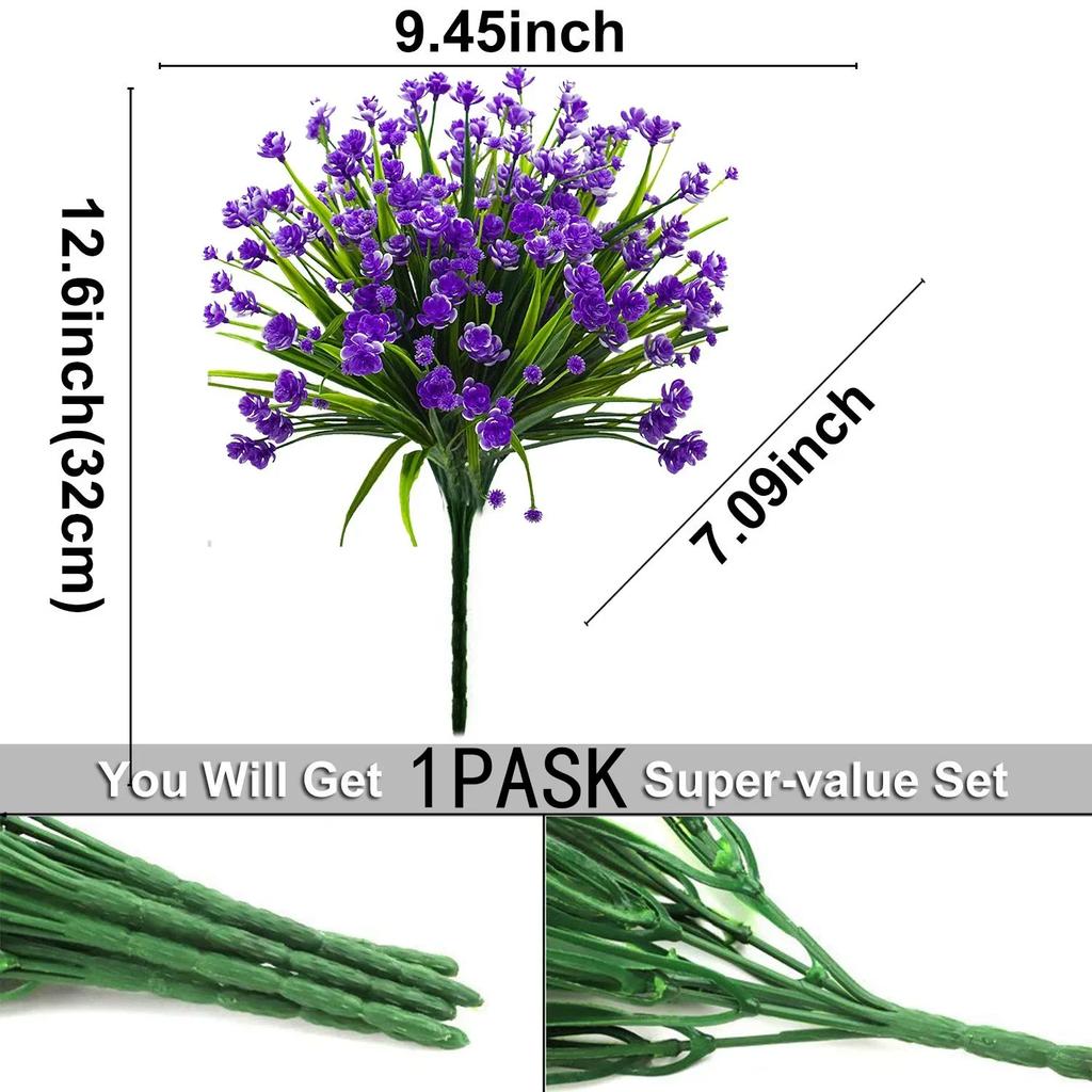 Sztuczne Kwiaty Sztuczne Rośliny Zewnętrzne Odporne na UV Krzewy Plastikowe, Do Wnętrz i Dekoracji