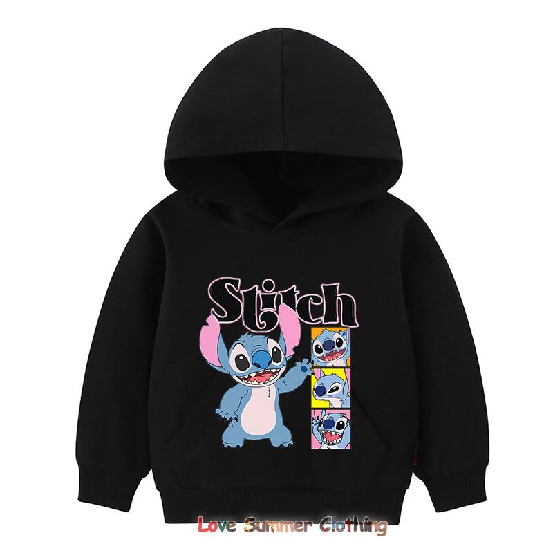Stitch Hoodie for Kids HD Print Boys Girls Pullover Brother Sister Matching Hoodies Polyester  Casual Girls Sweatshirt Fall Age 4-14