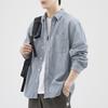 Retro Tooling Shirt Men's Stripes Loose Casual American Spring and Autumn New Lining