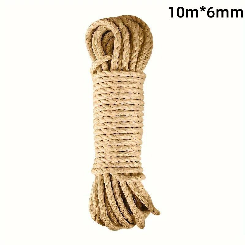

Прочный джутовый канат в рулоне Толстый 3-прядный натуральный пеньковый шнур для рукоделия Упаковка Маркировка Когтеточка DIY Декорация 10m*6mm