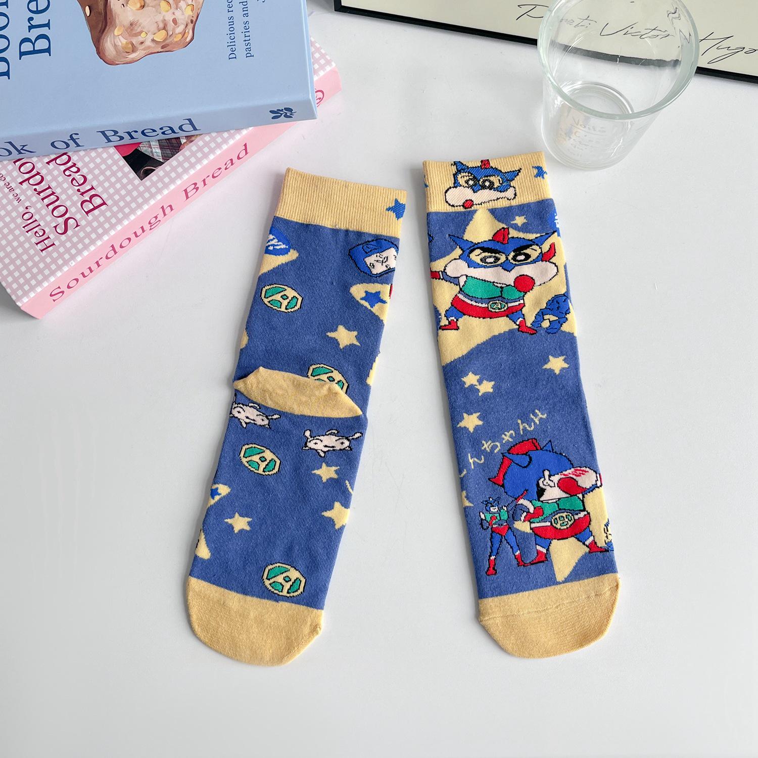 

Японські шкарпетки до середини литки з милим мультяшним принтом Shin-chan з гребінної бавовни для жінок і чоловіків Bare Socks (No Tag)