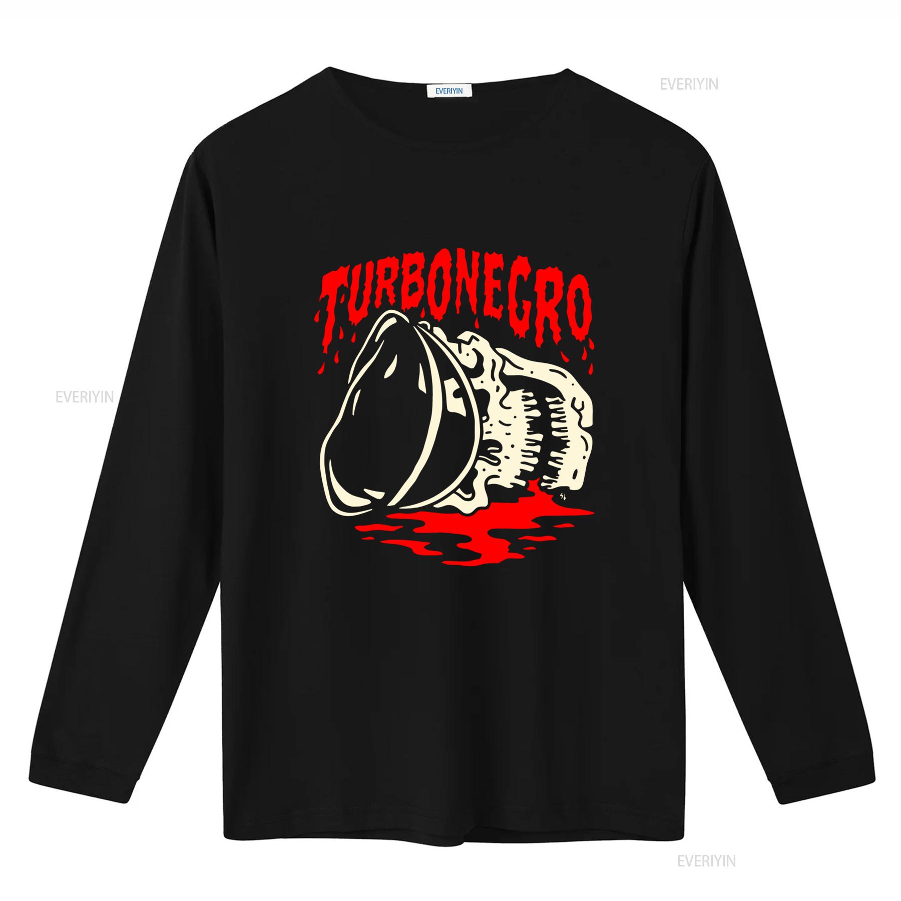 

TURBONEGRO Skull Print T Shirt Rock Band Inspired Design for Men vintage Washed Stretched Casual fashion Top For Everyday Wear S