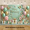 1Pcs Mint Green Golden Floral Birthday Gift Decoration Background Birthday Backdrop Decorations For Photo Studio Photo Booth Party