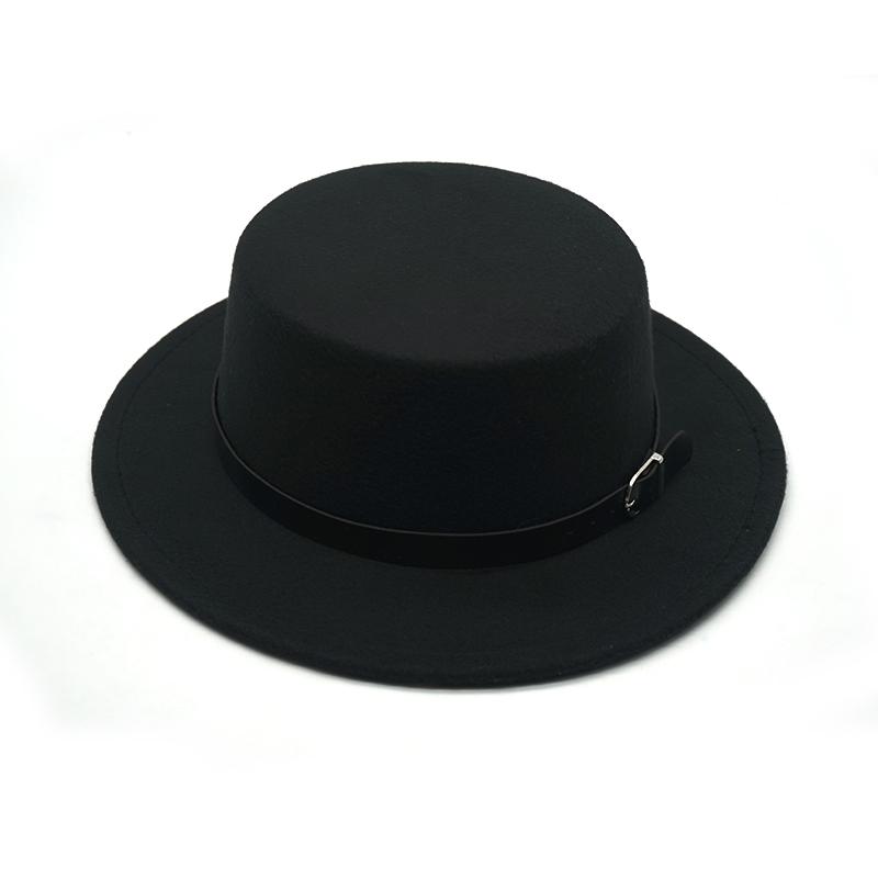 Ny Filthatt Herre Fedora-hatter med Belte Dame Vintage Trilby-luer Ull Fedora Varm Jazzhatt Chapeau Femme filt Panamahatt