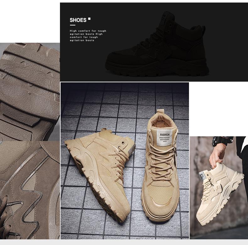 Sale Frühling Herrenschuhe neuer High-Top-Trend vielseitige Herren Martin Schuhe lässige Mode rutschfest kleiner Duft