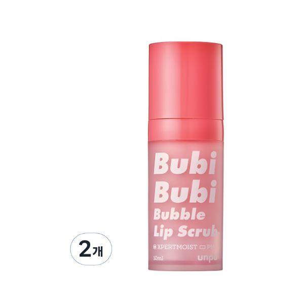 Unpa Bubi Bubi Bubble Lip Scrub Pink Gentle Exfoliating Lip Care Set 12ml x2 Pink 12ml x2