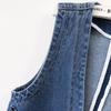Hong Kong Style Retro Denim Vest: Women's Slim-Fit Collarless Waistcoat with Shoulder Pads for Spring and Autumn 2025.