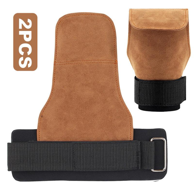 2Pcs Gym Grips Palm Guards Cowhide Palm Gloves Protector Weightlifting Gymnastics Workout Gloves Grip Fitness Training Equipment