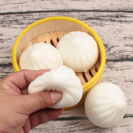 Chinese Food Squeeze Toy Slow-Rising Bun Dumpling Roll TPR Steamed Fidget Toy for Stress Relief Cute