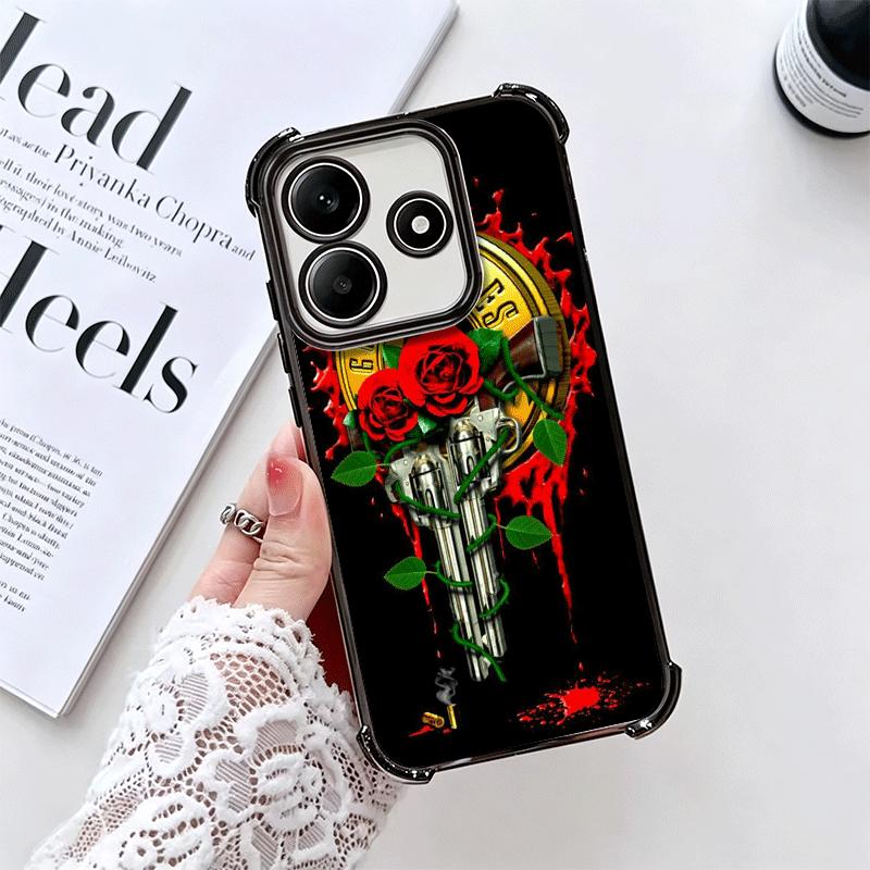 Band G-Guns N R-Roses Plating Phone Case For Xiaomi Redmi Note 14 15 Pro Plus 13 12 11 11S 11T 10 9S 9 5G Anti-Fall Airabag Cove