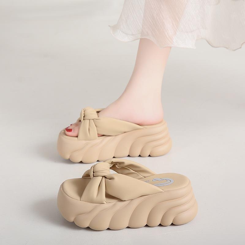 7Cm Thick-soled Slippers Women's Summer Outer Wear Height-increasing Muffin-soled Sandals New Women's Sandals Going Out
