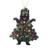 Decorative Xmas Black Cat Pendant 2D Black Cat Car Pendant Hanging Christmas Pendant  Christmas