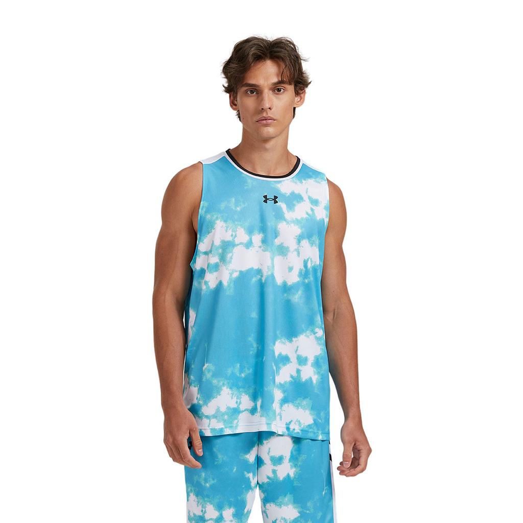 Under Armour Solid Color Loose Training Fitness Running Basketball Vest Unisex Tops Light-Blue 24500105-438