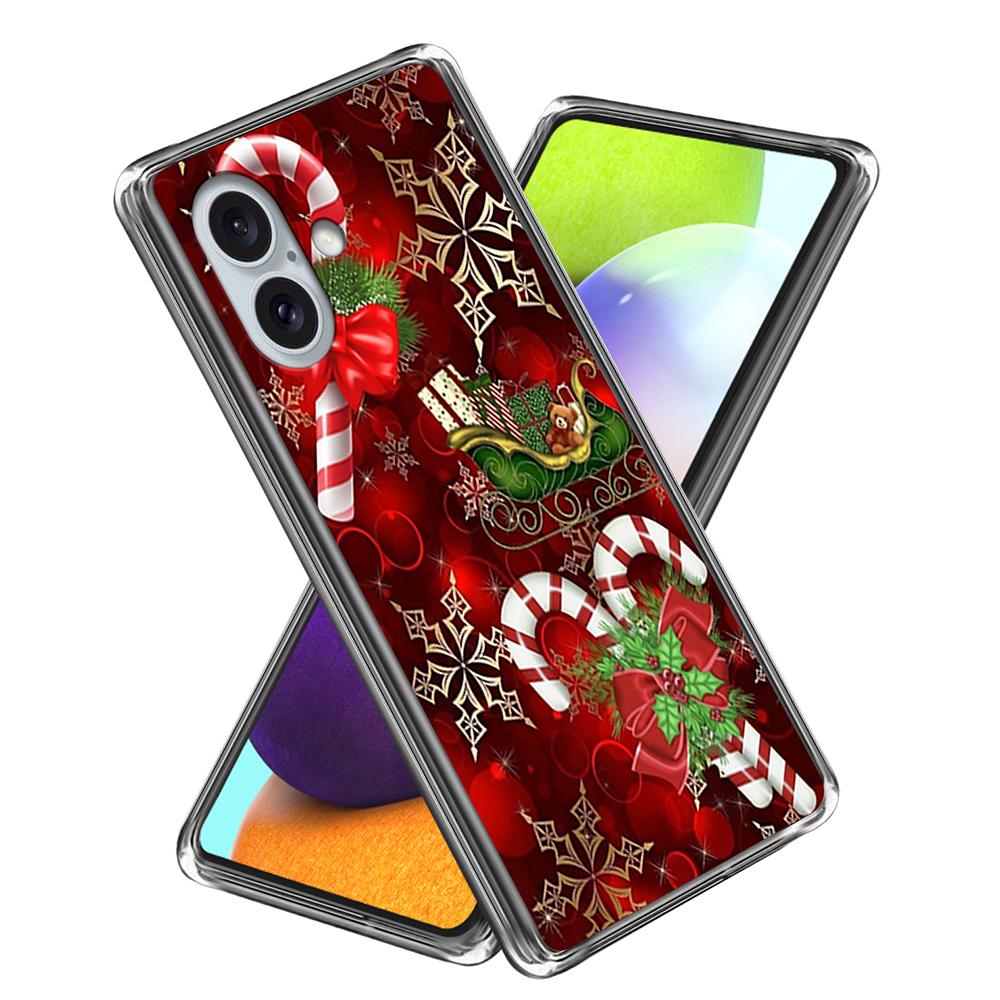 For iPhone 16 Case Christmas Pattern Printing Soft TPU Phone Cover