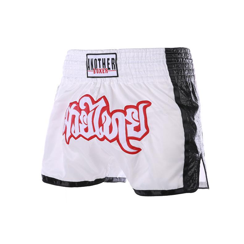 Muay Thai shorts high whip leg boxing pants side shiny leather craft martial arts team uniform cross-border Muay Thai training