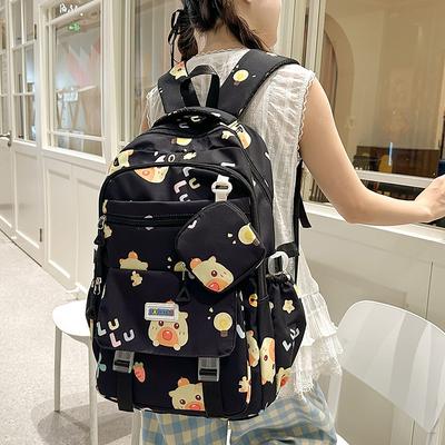 Cartoon Print Student Schoolbag Women's Backpack Large Capacity Backpack