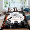 Spider Web Duvet Cover Set Halloween Spider Bedding Sets Boys Girls Black White Comforter Cover Trick Or Treat Quilt Cover Set