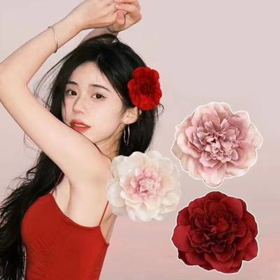 Women Hair Clip 3D Flower Decor Side Bang Hair Pin Summer Photo Props Cartoon Style Hairpin Hair Accessory