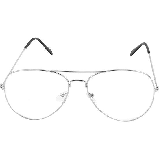 Dervin Unisex Adult Aviator Sunglasses Clear Frame, Transparent Lens (Free Size) - Pack of 2