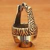 Engraved Retro Brass Car Keychain Accessory - Unisex Good Fortune Pendant