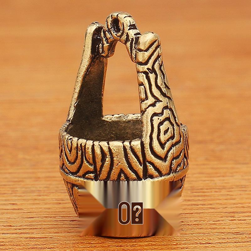 Engraved Retro Brass Car Keychain Accessory - Unisex Good Fortune Pendant