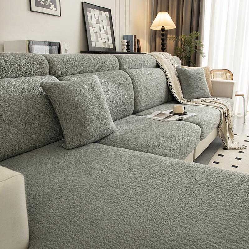 Thick Plush Sofa Seat Cushion Cover, Couch Cushion Covers Universal Sofa Cover Washable Stretch Slipcovers For Sectional Sofa
