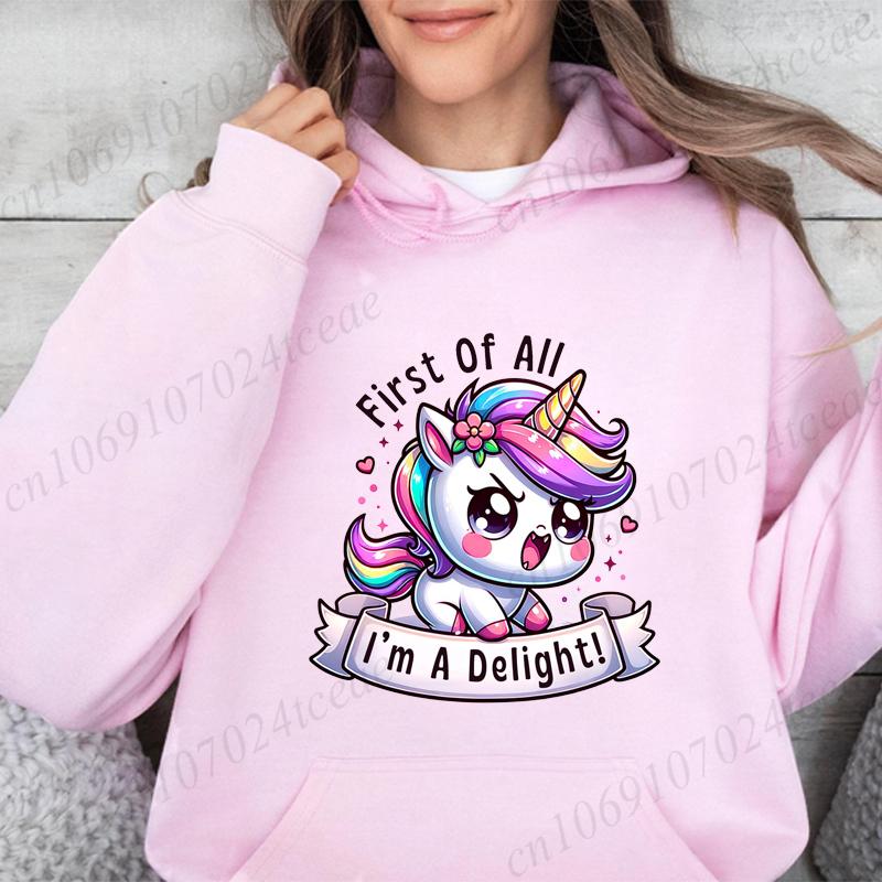 Women Hoodies Funny Unicorn Sarcastic Print Hoodie Fashion Clothing Casual Female Sweatshirts Funny Unicorn Fashion Streetwear