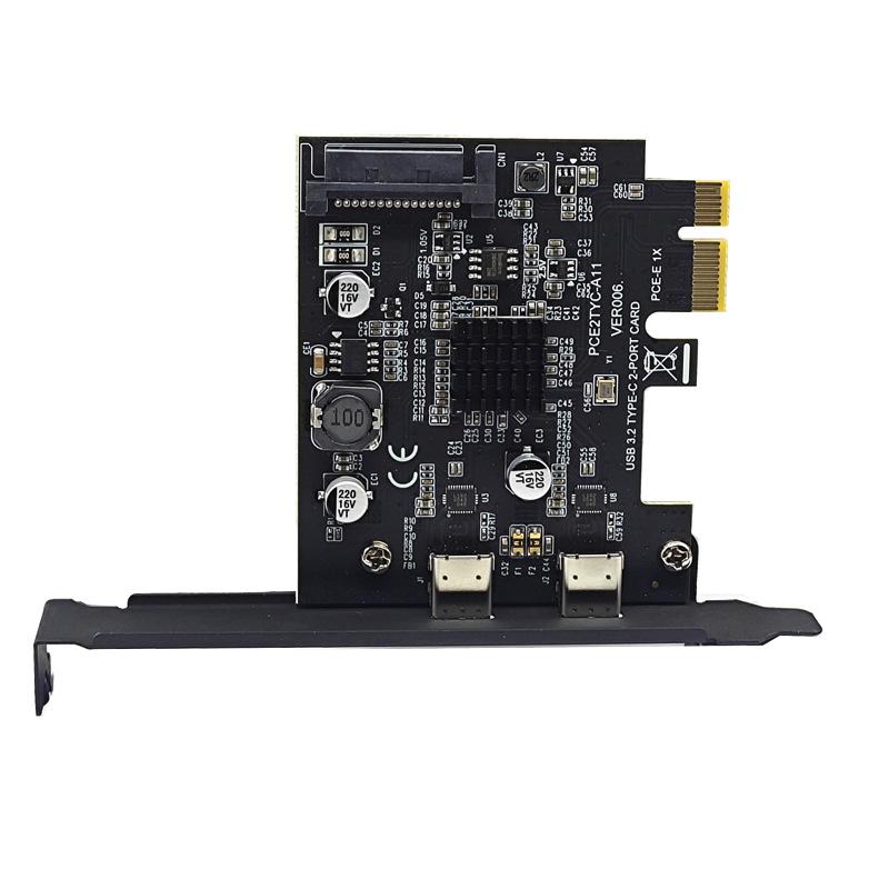 USB 3.2 Gen 2 Dual Type-C Expansion Card with ASMedia ASM3142, 10Gbps