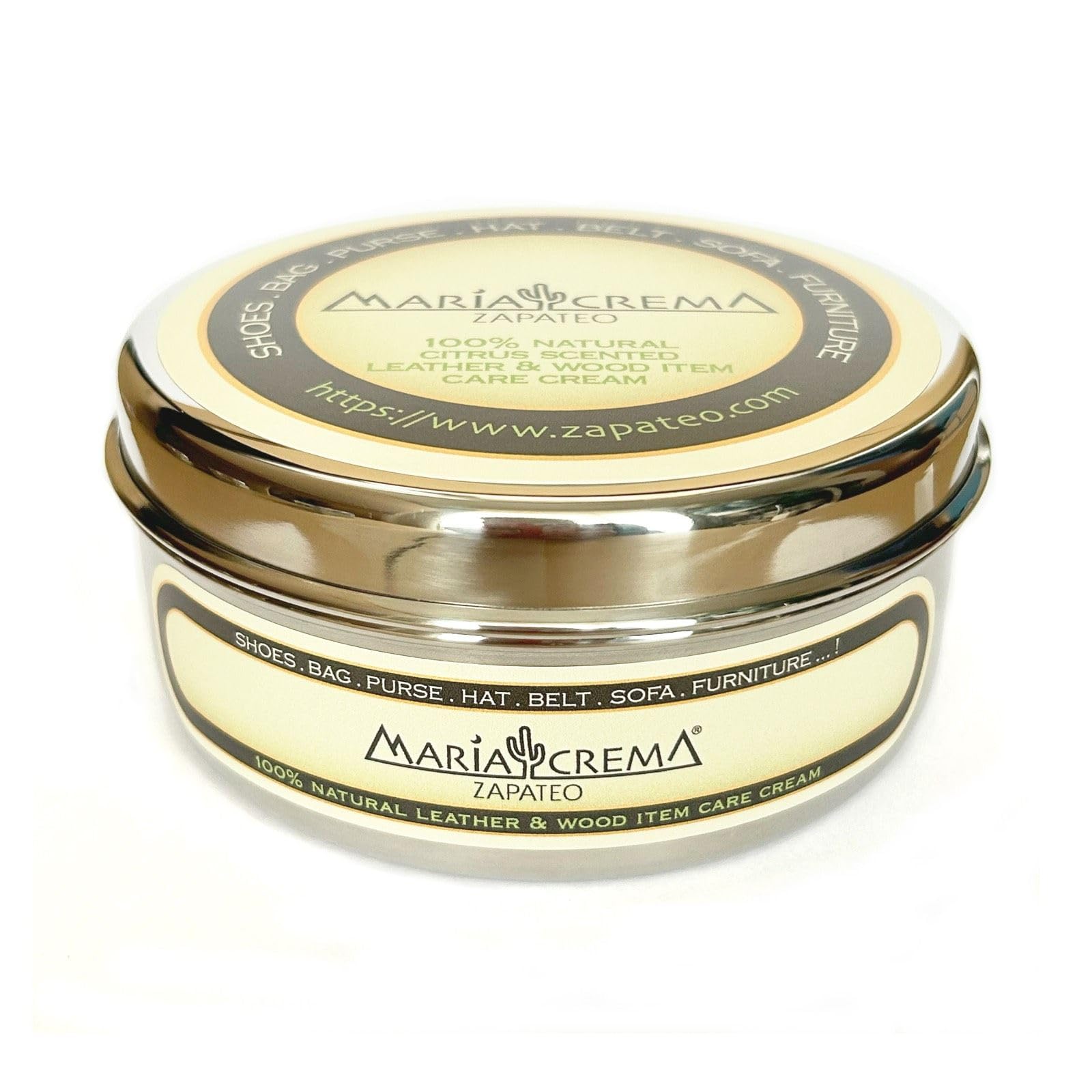

[MARIACREMA] Maria Crema [L] Size ZAPATEO All-in-One Shoe Care, Shoe Polish, and Maintenance Cream, Leather Cream, Beeswax Wax, Easy to Use