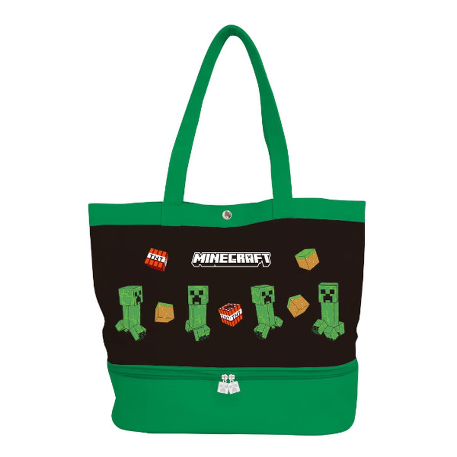

K Company Minecraft Vinyl Tote with Pockets, Green, W295 x H400 x D164mm, MCT-PV-GN