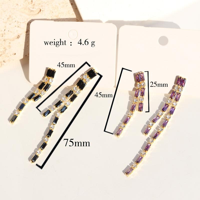 Luxury Classic Full of Rhinestones 18K Gold Plated Asymmetry Earrings For Women Sparkling Simple Zircon Jewelry Birthday Gifts