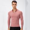 Men's Autumn Winter Fleece Fitness Clothes High Elastic Compression Sports Running Training Long Sleeve Warm Stand Collar Sweatshirt