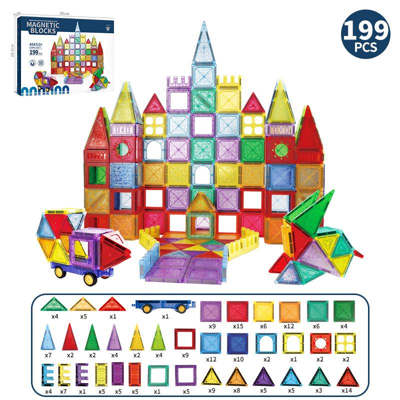 Children'S Colored Window Magnetic Piece Assembly Magnet Boys And Girls Intellectual Brain Multi-Functional Building Block Assembly Toy